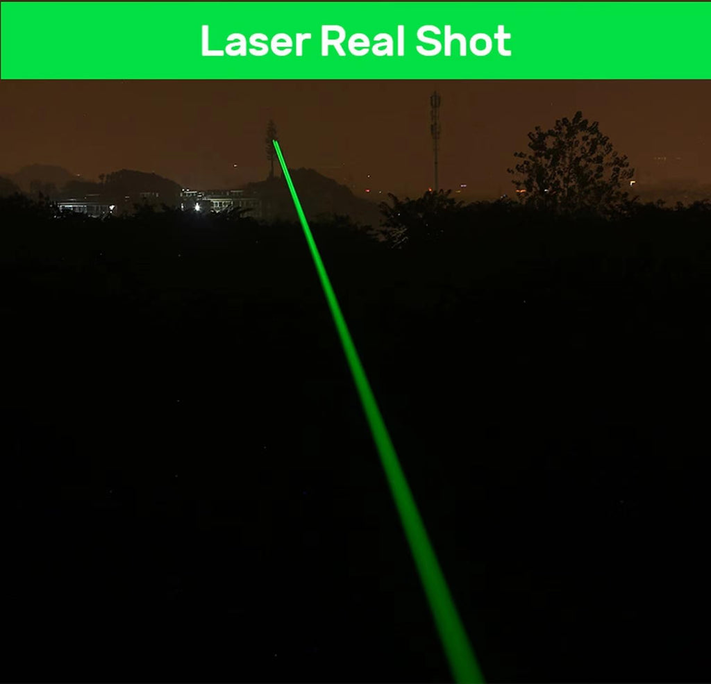 Rechargeable Green Laser Pointer - High Power, Long Range Laser with One-Touch Switch, Tactical Laser with Protective Case