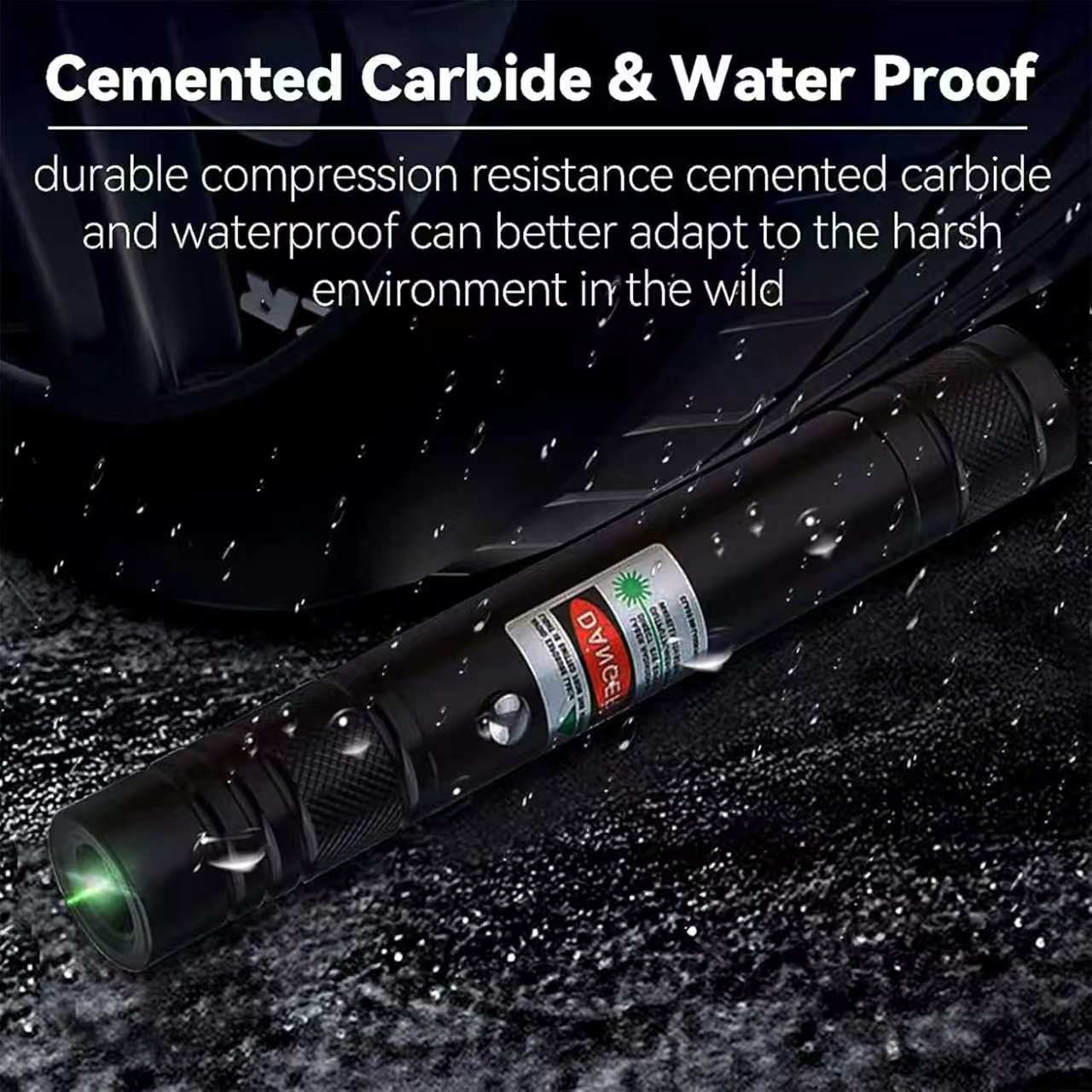 IVVTRYI Long Range High Power Tactical Green Beam Flashlight Laser Pointer rechargeableUSB Laser Pointer Cat Toys with Star Cap Adjustable Focus for Teaching Outdoor Hunting