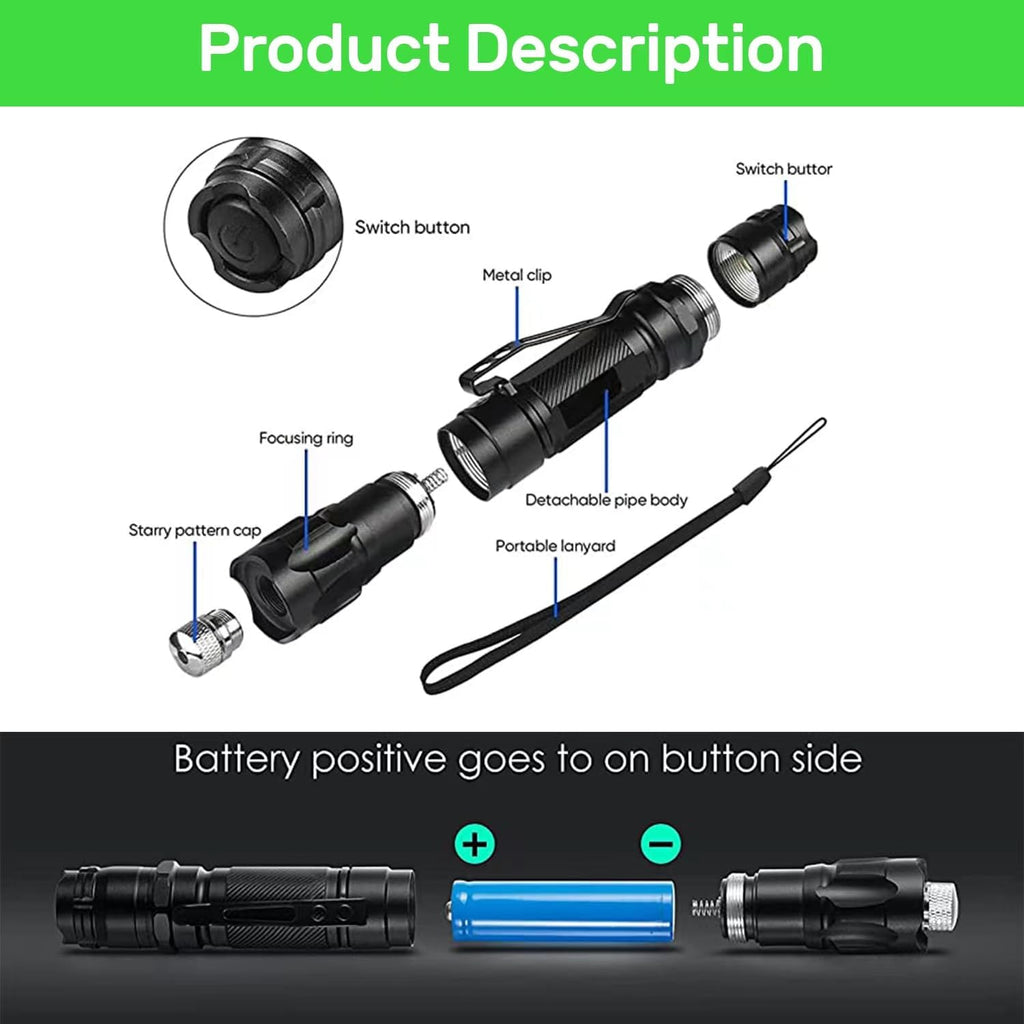Rechargeable Green Laser Pointer - High Power, Long Range Laser with One-Touch Switch, Tactical Laser with Protective Case